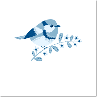 blue finch Posters and Art